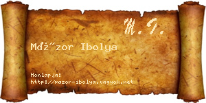 Mázor Ibolya névjegykártya